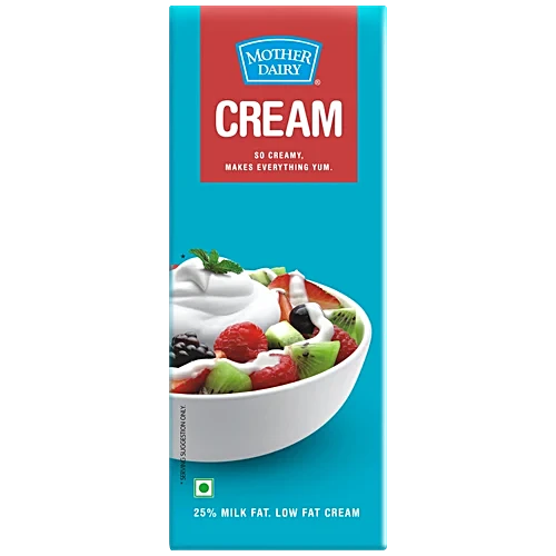 Mother Dairy Cream - UHT, 200 ml Carton